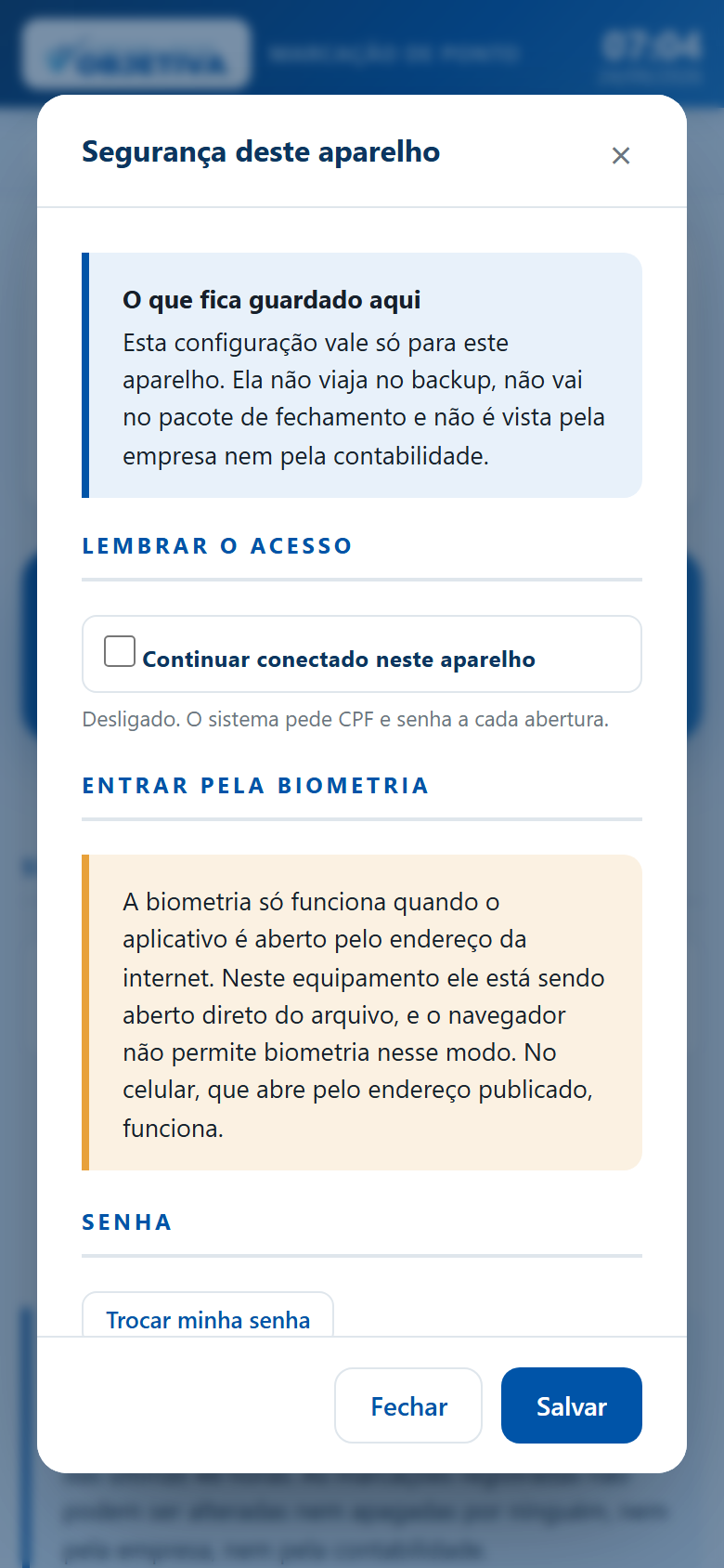 Segurança deste aparelho.